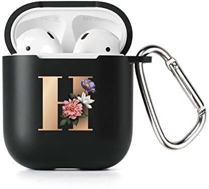 AKABEILA AirPods Hülle Weiche TPU Schutzhülle Stoßfest AirPods 1/2 Generation 2016/2019 Karabiner Stilvolle Schutzhülle mit Muster