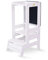 MEOWBABY Lernturm – Höhenverstellbarer Montessori Learning Tower für Kinder – Lernturm ab 1 Jahr – Sicherer Kinder Tritthocker – Holz Küchenhelfer für Küche & Alltag, Weiß