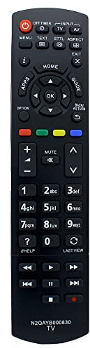 Azwok N2QAYB000830 Telecomando di ricambio per TV Panasonic TX-32AS600E TX-32AS600Y TX-32ASF607 TX-32ASN608 TX-32AST606 TX-32ASW504 TX-32ASX603 TX-32ASX609 TX-39AS500B TX-39AS5 00E TX-39AS500Y