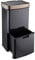 Cooks Professional Recycling Sensor Bin 75L with Dual Compartments and Removable Food Caddy for Kitchen | Smart Automatic Brushed Stainless Steel Bins | Black/Copper