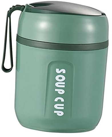 KICHOUSE Botellas de agua aisladas de acero inoxidable, taza de sopa para microondas con tapa, taza de sopa de viaje, tarro de desayuno, termo de comida caliente, taza de desayuno, taza de sopa, lata