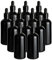 gouveo 12er Set Pipettenflaschen 100 ml aus Klarglas schwarz glänzend - Leere Apothekerflasche aus Glas - Tropfflasche mit Glaspipette für Essenzen, Öle, Parfüm, Extrakte (PF100SZG)