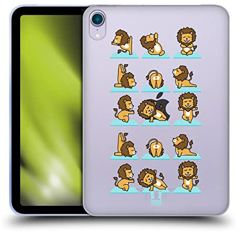 Head Case Designs Lion Animaux de Yoga 2 Coque en Gel Doux Compatible avec Apple iPad Mini (2021/2024)