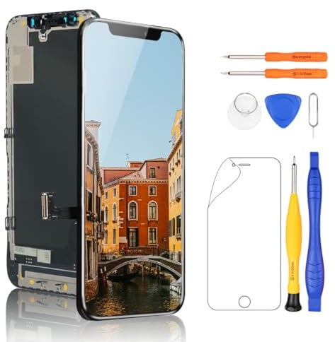 Yodoit Bildschirm Ersatz für iPhone 12 Mini LCD Retina 5,4 FHD Display COF Ersatz Display, Touchscreen Digitizer mit Reparaturwerkzeug-Kits, wasserdichtes Klebeband und Bildschirm Protoktor