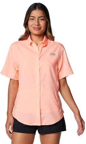 Columbia Womens PFG Tamiami II Short Sleeve Fishing Shirt, Tiki Pink, X-Large