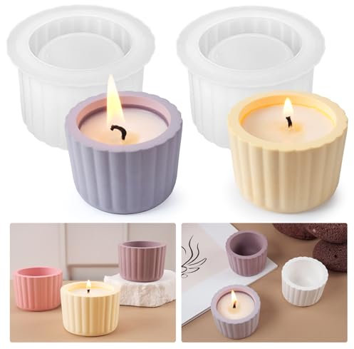 Tuxuzal 2 Stück Silikon Kerzenform Kerzenhalter Gießform Teelicht Silikonform Kerzenständer Teelichthalter Gießform Silikonform Dose Epoxidharz Form Aufbewahrungsbox