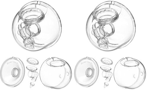 Breast Pump Parts Flange Shield 24mm Duckbill Valve Silicone Diaphragm Linker Milk Collector Cup Overall Replacement Compatible with Momcozy S9 S12 TSRETE S10 S13 S15 S10pro S12A, 2 Packs 10 Pcs