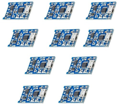QIQIAZI con 10 pezzi caricatore miniaturizzato 5V 1A, carica in modo sicuro ed efficiente le batterie al litio, adatto per batterie 18650 Caricatore miniaturizzato