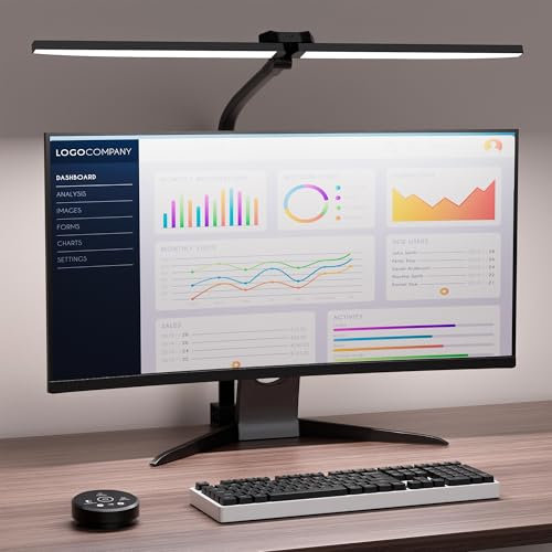CaalLogt LED Schreibtischlampe, Architektenlampe mit Zwei Köpfen,LED Schreibtischlampen mit dimmbarer Farbhelligkeit und Fernbedienung zur Augenpflege zum Arbeiten, Lesen und Studieren