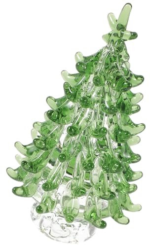 Angoily Mini Árbol De Navidad De Cristal Pequeñas Figuras De Árboles De Navidad Adorno De Cristal para Árbol De Navidad Artesanía De Cristal De Navidad Decoración del Hogar Recuerdo para