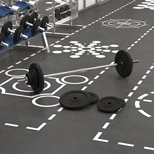 Übung & Fitness Langhantel mit Platten 60 kg Gusseisen Gewichtheben