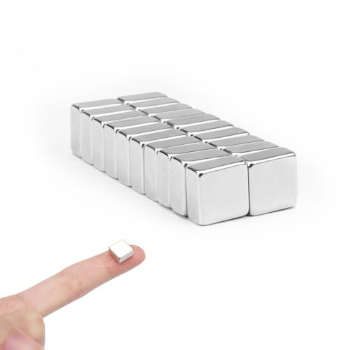 20 Stück Neodym Magnete Rechteckig, 10x10x5mm Magnete Stark Klein, Kleine Starke Magnete, Magnet Rechteckig, Neodym Magnete Extra Stark für Magnettafel, Whiteboard, Magnetboard, Tafel, Pinnwand