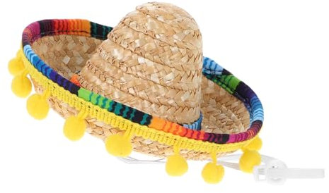 LIFKOME Mini Mexikanischer Sombrero Hut Für Junge Mädchen Und Haustiere Handgefertigte Fiesta Party Dekoration Leichtgewichtige Accessoires Für Frauen Und Kostüme Niedlicher Hut Für Hunde Und Katzen