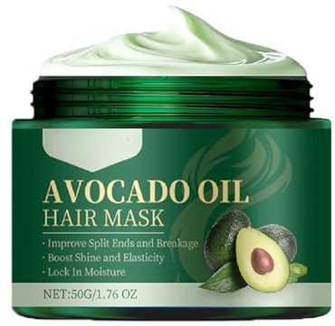 Haarmaske, Avocado-Haarmaske, repariert geschädigtes Haar, revitalisierende, pflegende, feuchtigkeitsspendende Haarmaske, für trockenes und geschädigtes Haar, mit Kokos- und Avocadoöl für lockiges,