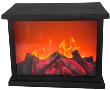LOVIVER LED Feuerlampe Kamin Laterne Gefälschter Kamin Wohnzimmer Tischdekoration Wohnkultur Terrassenpartys