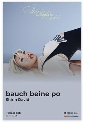 Shirin David-Poster, sexy Rapper-Sänger, Hip-Hop-Musik, Rap-Album, Bauchbeine, Po-Cover-Fans, Geschenk, Leinwand, Poster, Schlafzimmer, Dekoration, Landschaft, Büro, Raumdekoration, Geschenk, 40 x 60