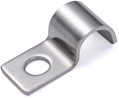FamlTol 50 Pezzi Clip Per Cavi Dimensione Mini Fermacavo unico foro Ferma Cavi Muro Acciaio Inossidabile Per Cavi Pesanti,Fili,Cavi Di Rete,Installazioni Di Recinzioni Ø 10 mm