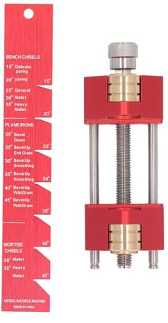 Chisel Sharpening Jig, Aluminum Alloy Chisels and Planes Chisel Sharpening Kit with Angle Gauge for Woodworking