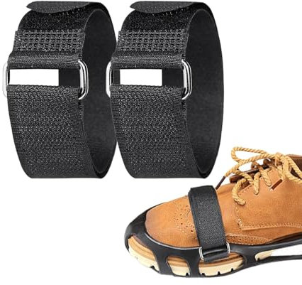 Cinghie per tacchetti da ghiaccio, tacchetti di trazione per ramponi, fibbia per tacchetti da ghiaccio, nastri magici regolabili per racchette da neve, antiscivolo, arrampicata, escursionismo,