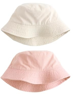 NEXT Mädchen Anglerhüte, 2er-Pack Ecru/Pink 52