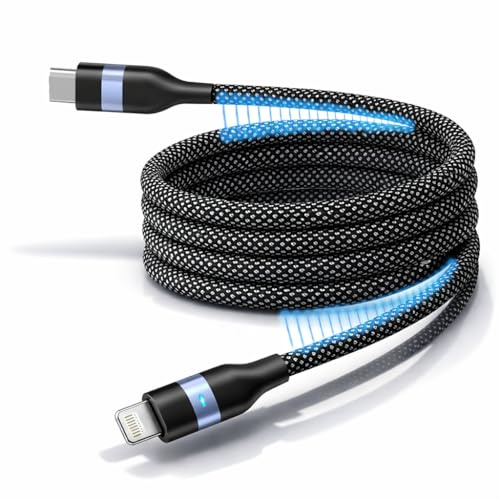 STRIKE BATTERIES 27W Magnetic Recoil Fast Charger Data Cable Braided Cord | Keep cables tidy with Magnetic Recoiling fast‑charging data cable for phones, tablets and laptops
