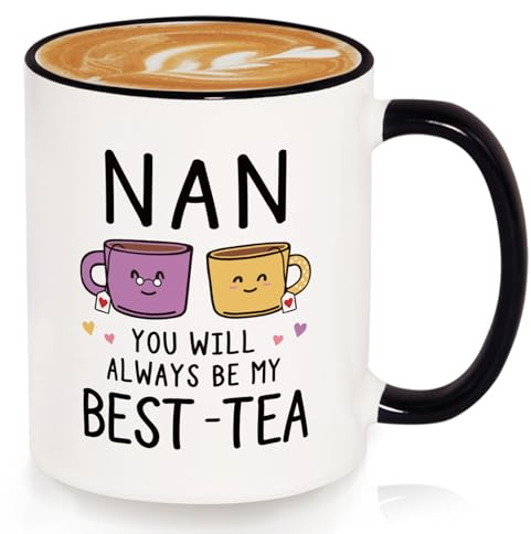 GoMelley Nan Gifts, Birthday Gifts for Nan Mug, Best-Tea | Best Nana Birthday Gifts from Grandchildren