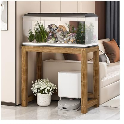 HUFIREHU AquariumstäNder Aquarium Unterschrank 2-StöCkiger Aquarium Tisch AquariumstäNder Mit FäCher Und Ablagen FüR SchildkröTenbecken, Reptilien-Terrarium(60*50*70cm)