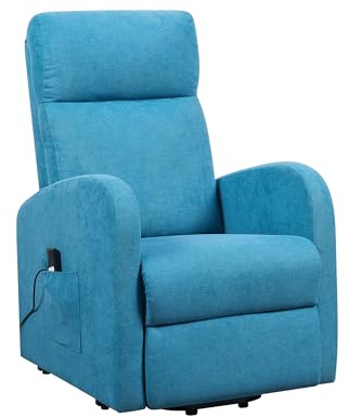 POLTRONE ITALIA Poltrona Alzapersona relax reclinazione elettrica poltrona per anziani soggiorno elevabile Detraibile 19% tessuto Turchese