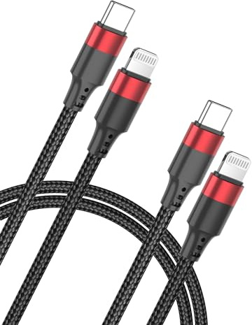 Bkduice Short USB C to Lightning Cable 60CM, Braided PD Fast Charging iPhone Charger Cable 2Pack, MFi Certified USBC to Lightning Cable Compatible for iPhone 14 13 12 11 Pro Max Mini