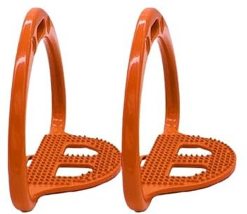 HWJFDC Steigbügel Sattel Racing Steigbügel rutschfeste Sicherheit Pedal Reitsportbedarf Pferd Licht(ORANGE)
