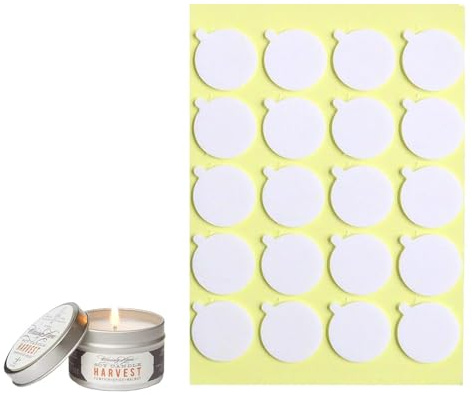 80 Pieces Candle Wick Stickers, Heat Resistance Double-Sided Stickers, Round Foam Adhesive Tabs for Candle Making DIY Crafts