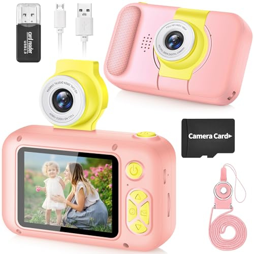 ARNSSIEN Digitalkamera für Kinder Kamera,2,4 IPS Kinderkamera mit 180°Flip | 1080P videokamera & Selfie kamera,Musik & Spiele,TF Karte.Für 3-12 Jahre Jungen Mädchen Festival Geburtstag Geschenk,X101