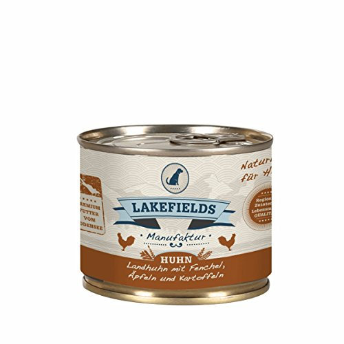 LAKEFIELDS MANUFAKTUR Nassfutter MENÜ Huhn 61% Fleischanteil für Hunde (Huhn, 6 x 200g)