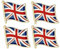 Set of 4 x Union Jack Badge Flag of United Kingdom Pin Badges