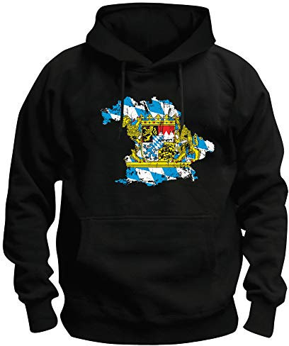 TShirt-People TSP Bayern Freistaat Bundesland Kapuzen-Sweatshirt Herren L Schwarz