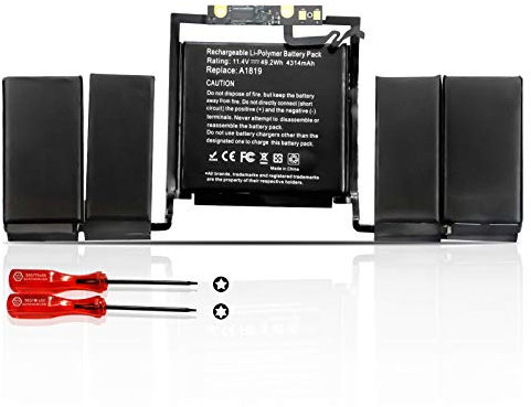 K KYUER A1819 Batería para MacBook Pro 13 13.3 A1706 Retina Late 2016 Mid 2017 Version Touch Bar EMC 3071 EMC 3163 MLH12LL/A MLH12D/A MPXV2LL/A MLVP2LL/A MNQF2LL/A MNQF2HN/A MNQG2LL/A 49.2Wh 4314mAh
