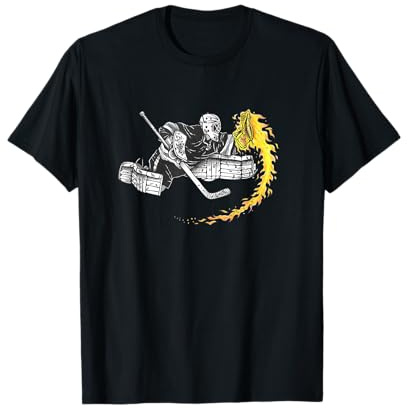 Hockey Goalie Glove on Fire Save! Men Women Youth T-Shirt