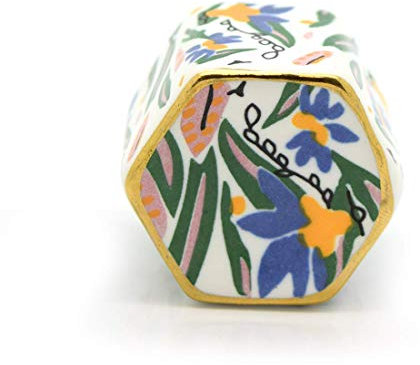 Coloré Main Peint Cylindre et Hexagonal Porcelaine Céramique Armoire Placard Tiroir Porte Boutons Poignée - Vert, Rose & Bleu, Small
