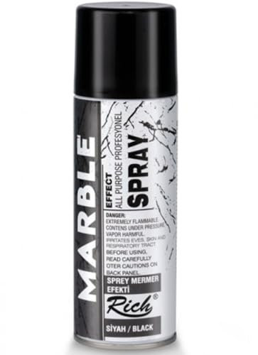 Rich Spray Marmoreffekt 200ml-Schwarz – Spray für Marmor-Effekte auf Oberflächen, ideal für kreative Dekorationsprojekte und künstlerische Arbeiten, schnelle Trocknung und einfache Anwendung