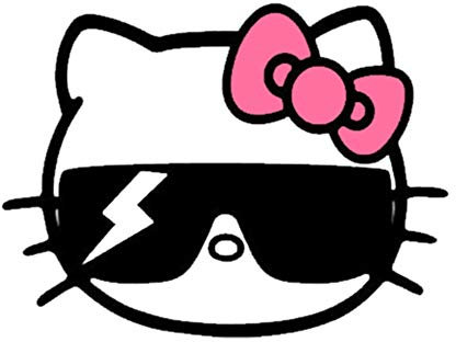 LGDQ car sticker 13cm x 9.8cm Funny Kawii Hello Kitty Bad Cat Stickers Vinyl Car Stickers Laptop Luggage Waterproof Car Styling Accessories