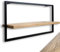 holz4home® Wandregal Long in schwarz gerahmt I Hochwertiges Eichenholz I 30x70x15cm I Ohne Baumkante, Hellgrau geölt I Inkl. Befestigungen Aus Stahl Für Schweberegal Industrial Flair