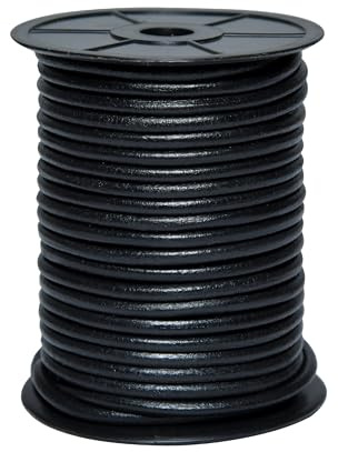 Cords Essentials Cordon en cuir rond 5 mm Noir 5 m