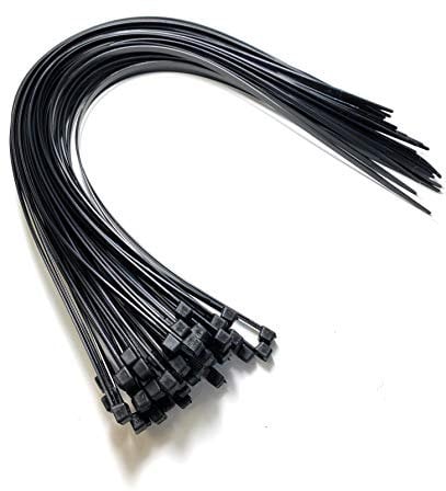 On1shelf® Fascette stringicavi, 450 mm x 7,2 mm, 45,7 cm, fascette in nylon resistenti e lunghe, confezione da 50 (nero)