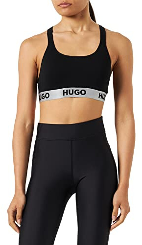 Hugo Damen Padded Sporty Logo Bralette, Black2, S EU