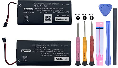 CENIFENX Switch Joycon Battery, 2PCS HAC-006 3.7V 525mAh Replacement for Nintendo Switch Joy-Con Controller Battery, HAC-015, HAC-016 Joy-Con Controller with Repair Tool Kit