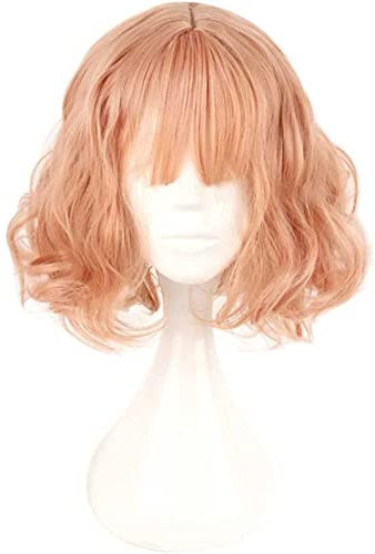 CHALKSEA Cosplay Perücke, Blend S Mafuyu Hoshikawa Cosplay Perücke, Orange Short Wavy Perücke, Mit Kostenloser Perückenkappe, Halloween Kostüm Perücke, Für Party Karneval Weihnachten Geschenk
