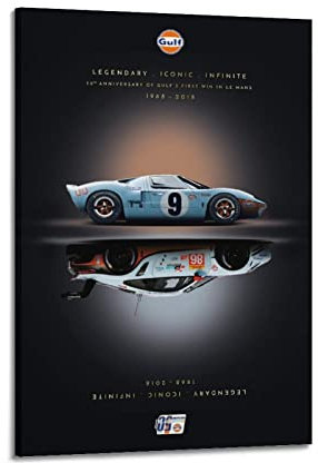Supercar Poster für Ford GT40 Rennauto, dekoratives Gemälde, Leinwand, Wand- und Kunstbild, Familien-Schlafzimmer-Dekoration, 20 x 30 cm