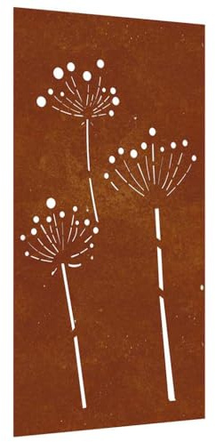 vidaXL Garten-Wanddeko 105x55 cm Cortenstahl Blumen-Design