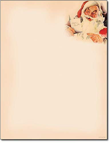 Briefpapier mit Weihnachtsmann-Motiv, 80 Blatt