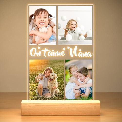 KoxSmar Cadre Personnalisé Photo, Cadre Photo Personnalisé avec Photo, Cadeau Personnalisé pour Bébé et Enfant